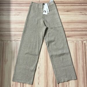 NWT Zara Tan Brown Knot Pants Size S